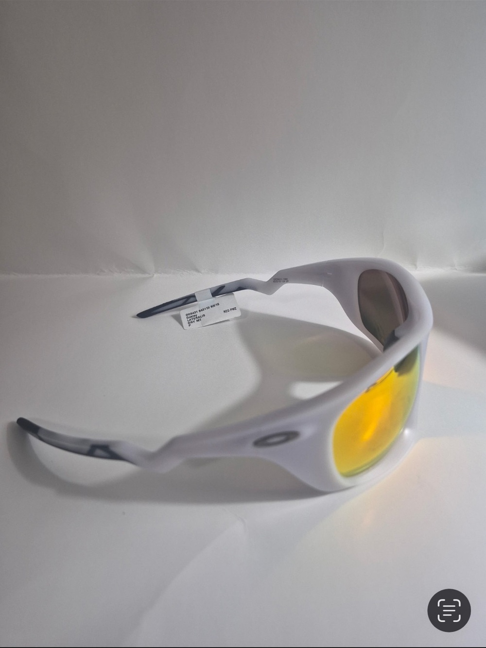 Oakley White Sunglasses with Yellow Mirrored Lenses